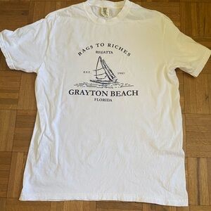 Rags to Riches Regatta Comfort Colors White Tee Grayton Beach Florida Large